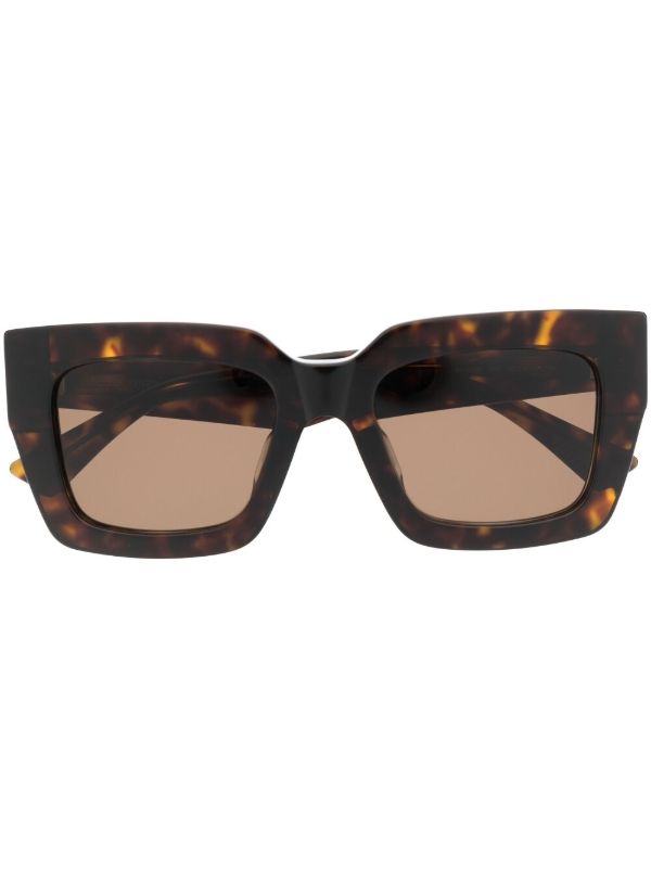 browns Bottega Veneta Eyewear Brown Tortoiseshell-Effect Sunglasses | Browns Sunglasses