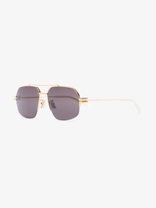 Browns Bottega Veneta Eyewear Gold-tone Bond Aviator-style Sunglasses | Browns Sunglasses