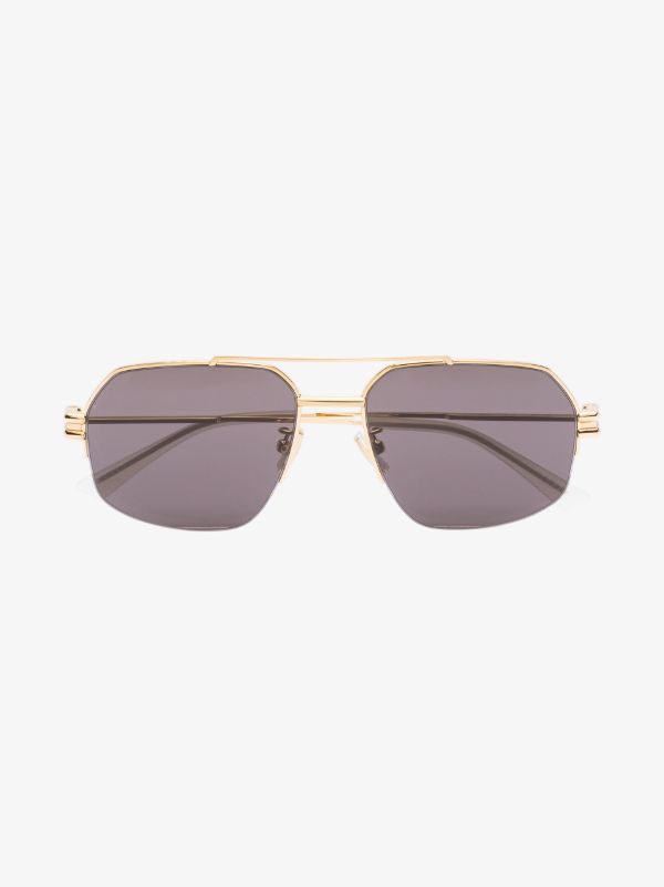 browns Bottega Veneta Eyewear gold-tone Bond aviator-style sunglasses | Browns Sunglasses