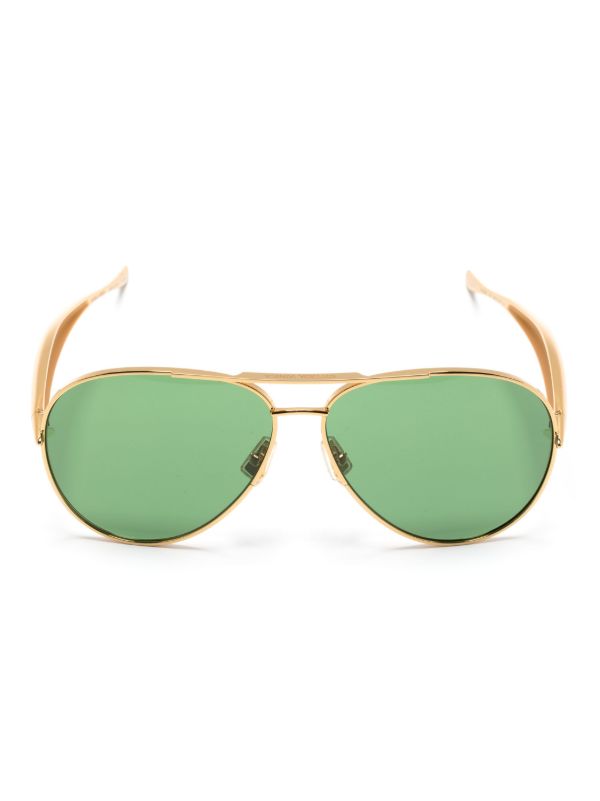 browns Bottega Veneta Eyewear Gold-Tone Sardine Pilot-Frame Sunglasses | Browns Sunglasses