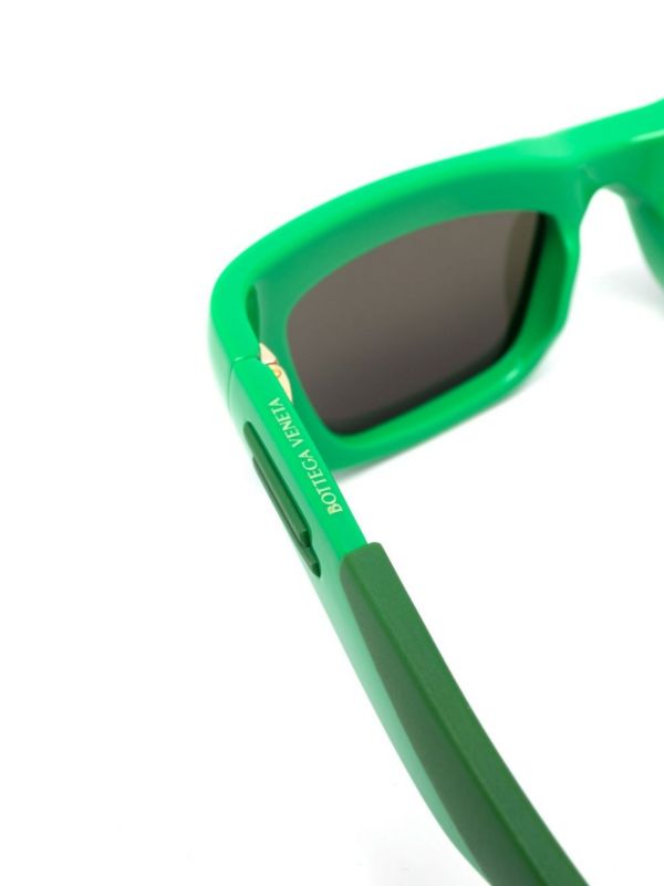 Browns Bottega Veneta Eyewear Green Sport Rectangle Sunglasses | Browns Sunglasses