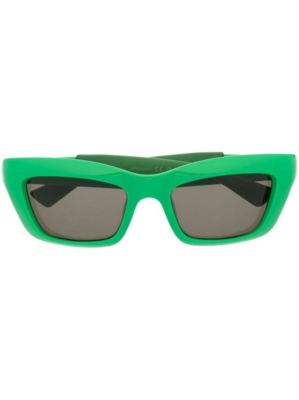 browns Bottega Veneta Eyewear green Sport rectangle sunglasses | Browns Sunglasses