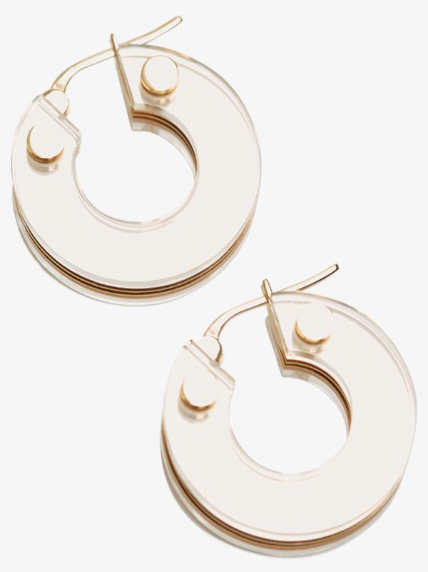 Browns Bottega Veneta Gold-Plated Bolt Hoop Earrings | Browns Earrings