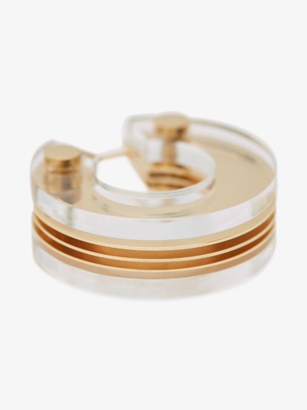 Browns Bottega Veneta Gold-Plated Bolt Hoop Earrings | Browns Earrings