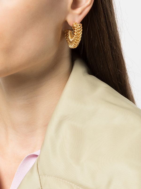 Browns Bottega Veneta Gold-plated Disk Hoops Earrings | Browns Earrings