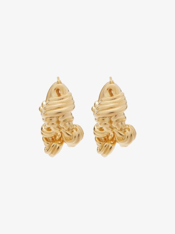 browns Bottega Veneta gold-plated knot hoop earrings | Browns Earrings browns Bottega Veneta gold-plated knot hoop earrings | Browns Earrings