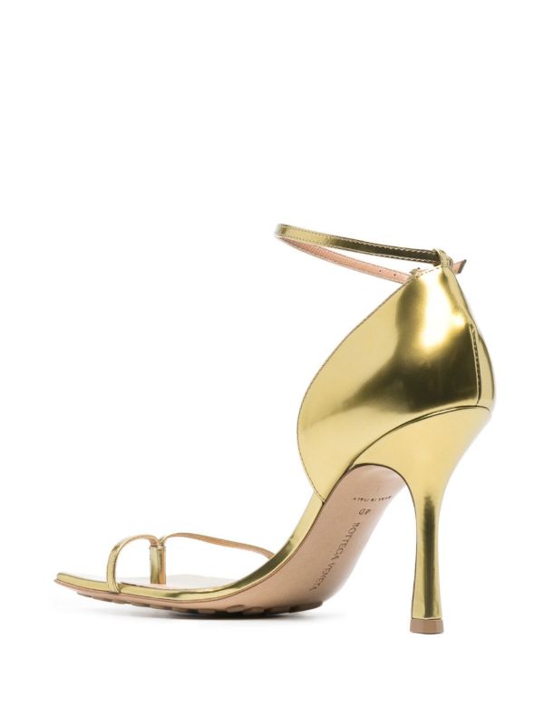 Browns Bottega Veneta Gold Stretch 90 Leather Sandals | Browns Sandals