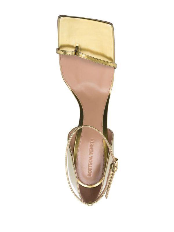 Browns Bottega Veneta Gold Stretch 90 Leather Sandals | Browns Sandals