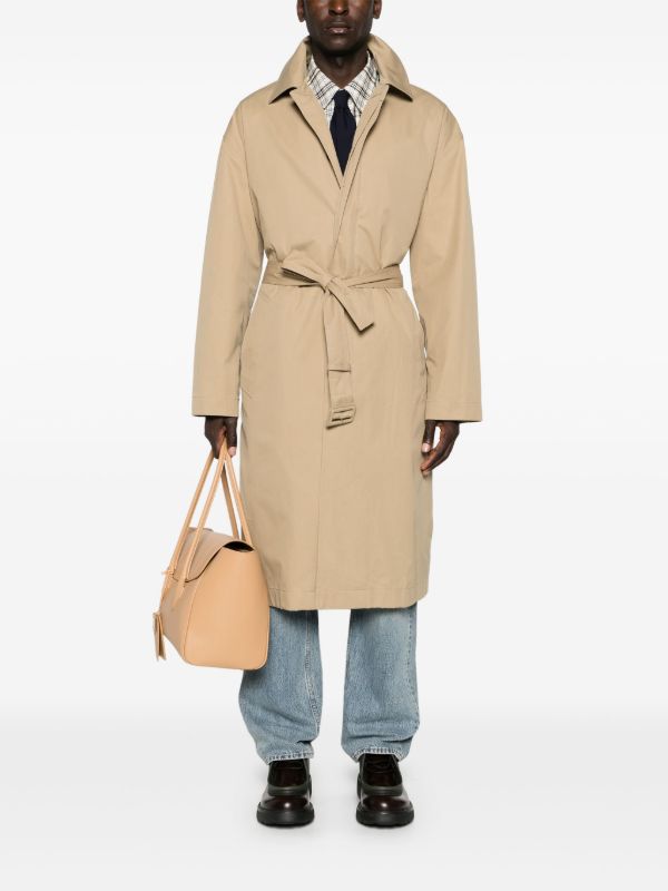 Browns Bottega Veneta Neutral Belted Cotton Trench Coat | Browns Trench Coats & Raincoats