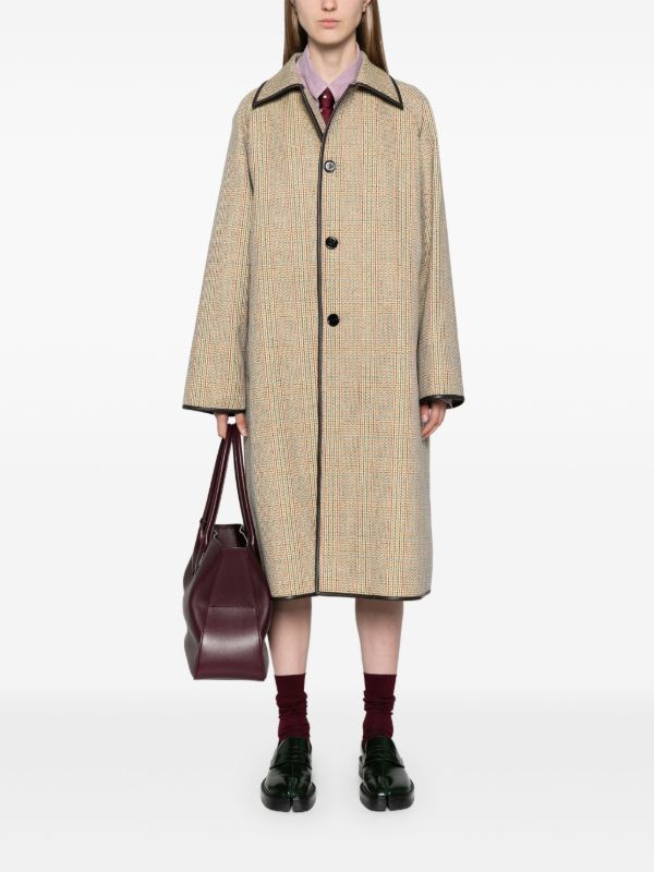 Browns Bottega Veneta Neutral Prince Of Wales Coat | Browns Single Breasted Coats
