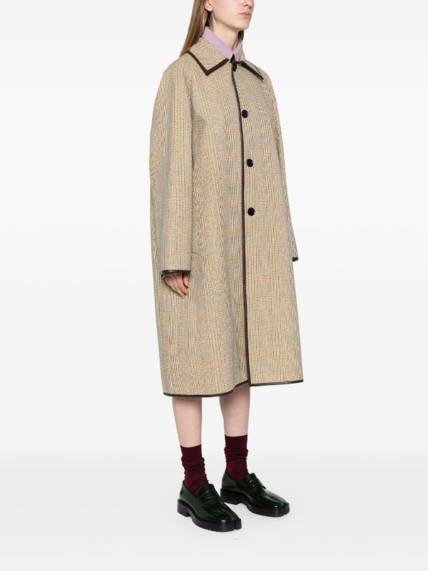 Browns Bottega Veneta Neutral Prince Of Wales Coat | Browns Single Breasted Coats