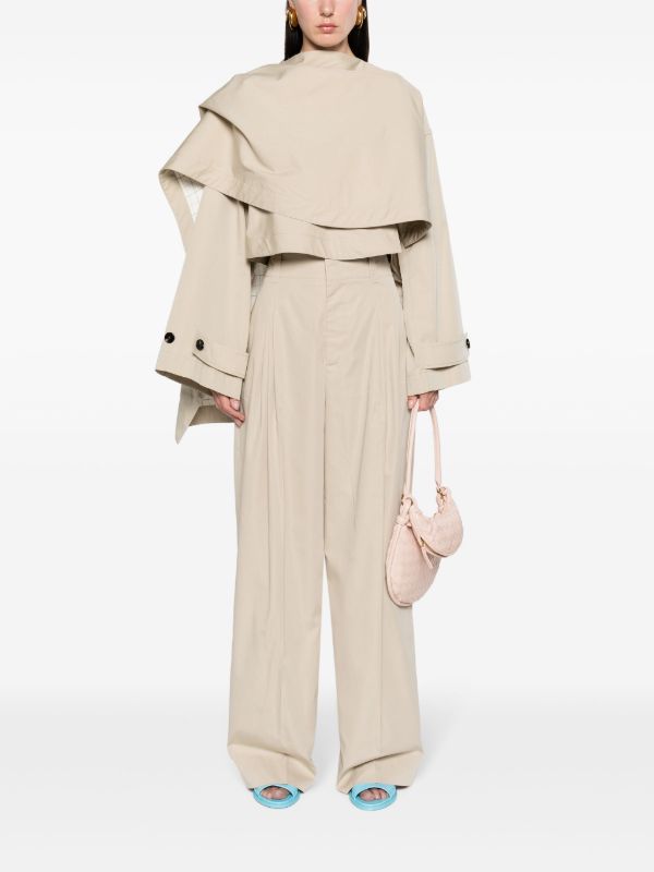 Browns Bottega Veneta Neutral Tailored Wide-Leg Trousers | Browns Slacks