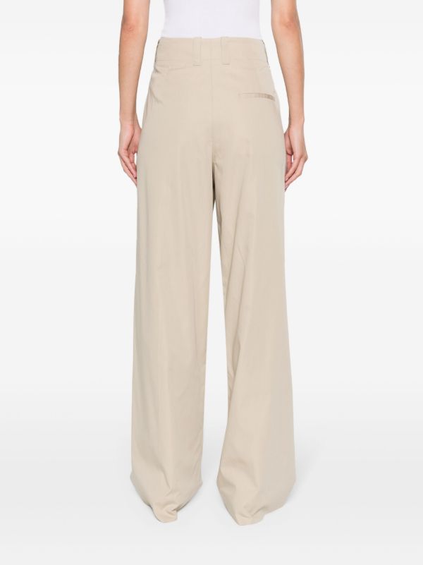 Browns Bottega Veneta Neutral Tailored Wide-Leg Trousers | Browns Slacks