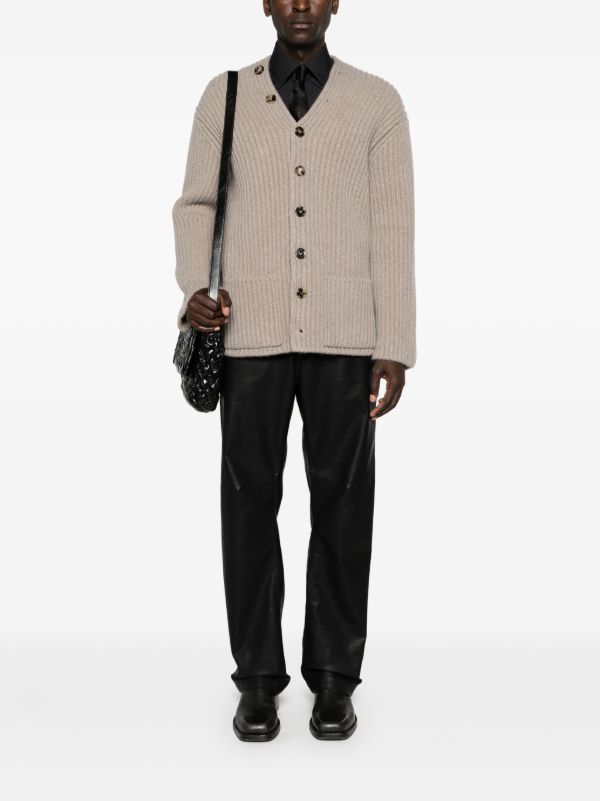 Browns Bottega Veneta Neutral V-neck Knit Cardigan | Browns Cardigans
