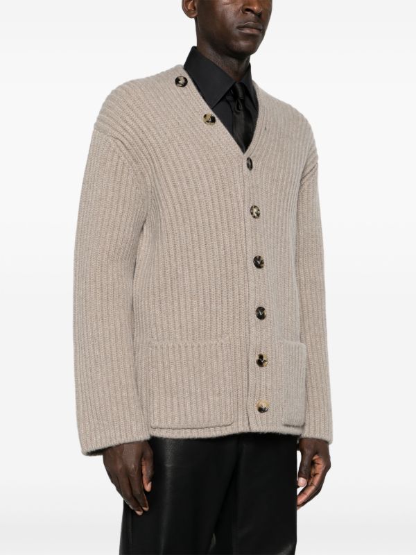 Browns Bottega Veneta Neutral V-neck Knit Cardigan | Browns Cardigans