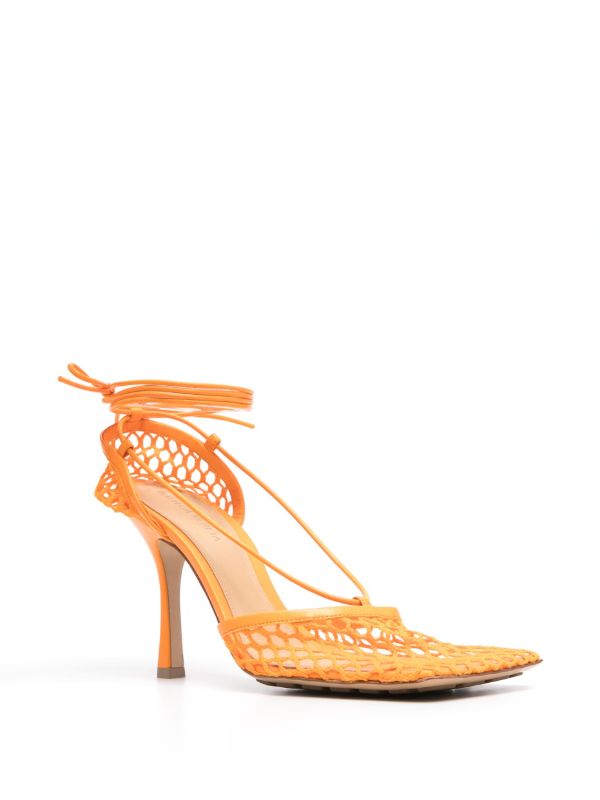 Browns Bottega Veneta Orange Stretch 90 Mesh Pumps | Browns Pumps