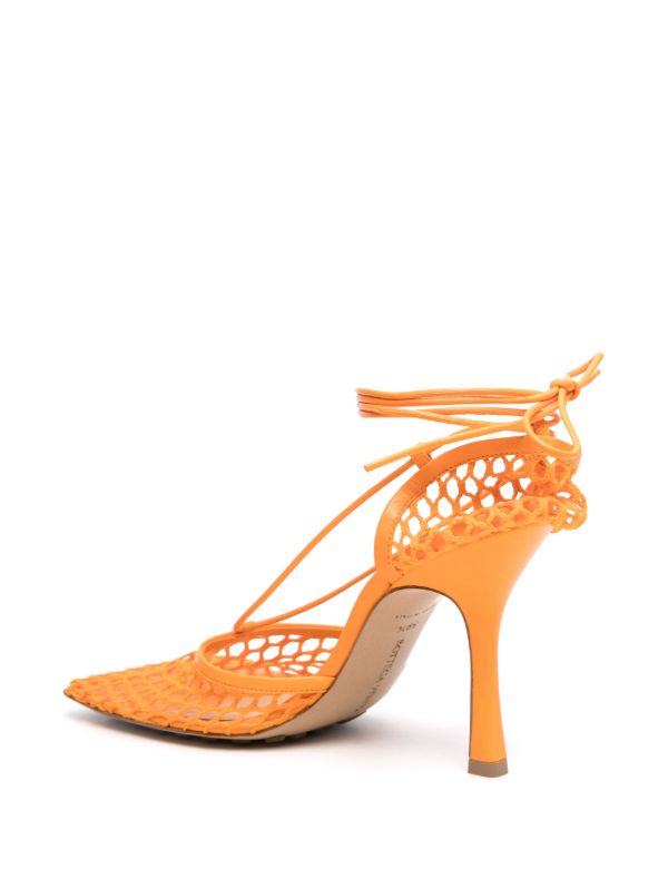 Browns Bottega Veneta Orange Stretch 90 Mesh Pumps | Browns Pumps