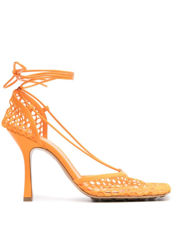 browns Bottega Veneta Orange Stretch 90 Mesh Pumps | Browns Pumps