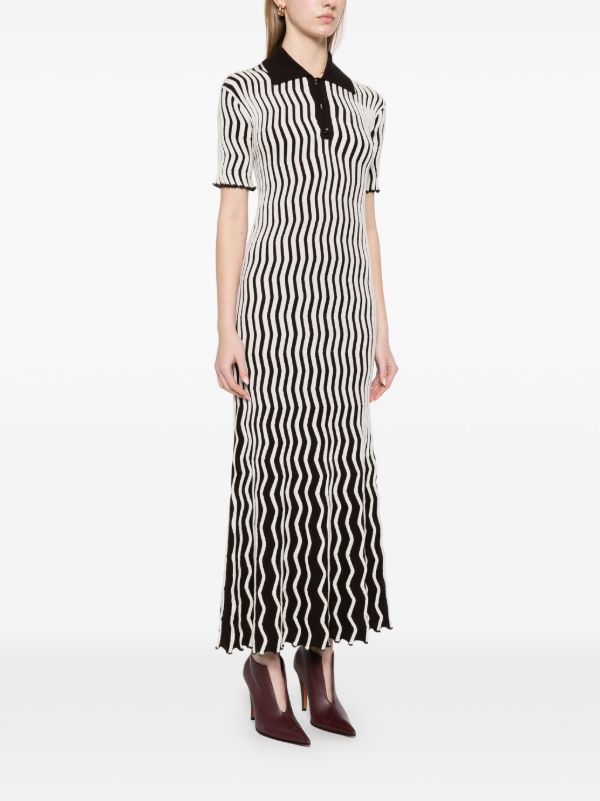 Browns Bottega Veneta Ribbed Knit Polo Dress | Browns Day Dresses
