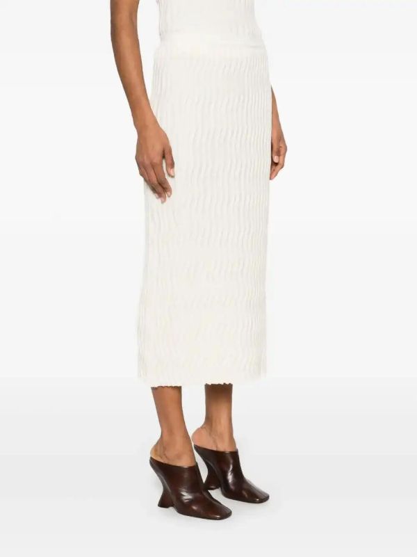 Browns Bottega Veneta Ribbed Wool Midi Skirt | Browns Pencil Skirts