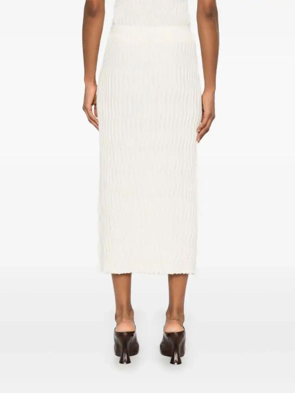 Browns Bottega Veneta Ribbed Wool Midi Skirt | Browns Pencil Skirts