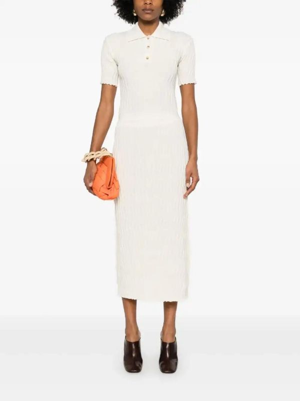 Browns Bottega Veneta Ribbed Wool Polo Top | Browns Polo Tops