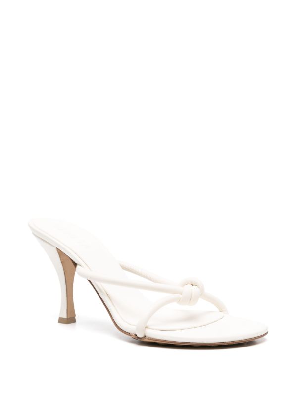 Browns Bottega Veneta White Blink 80 Leather Mules | Browns Mules