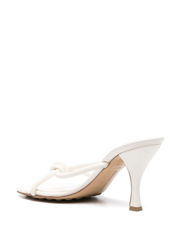 Browns Bottega Veneta White Blink 80 Leather Mules | Browns Mules