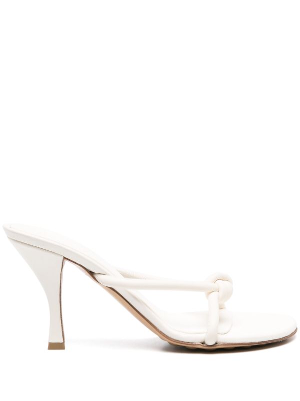 browns Bottega Veneta White Blink 80 Leather Mules | Browns Mules