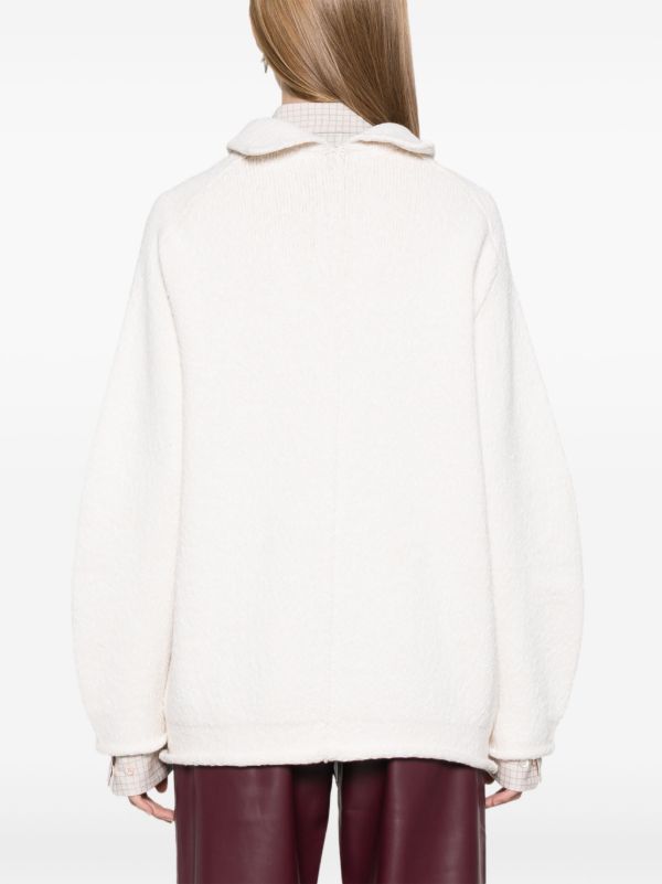 Browns Bottega Veneta White Knitted Sweater | Browns Knitted Sweaters