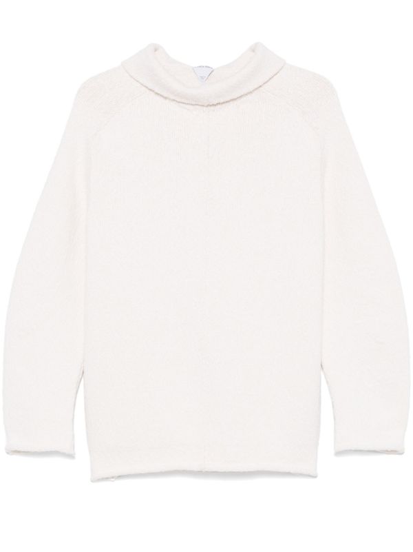 browns Bottega Veneta White Knitted Sweater | Browns Knitted Sweaters