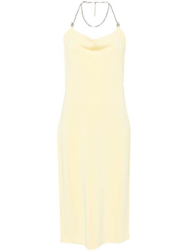 browns Bottega Veneta Yellow Chain Draped Midi Dress | Browns Cocktail & Party Dresses
