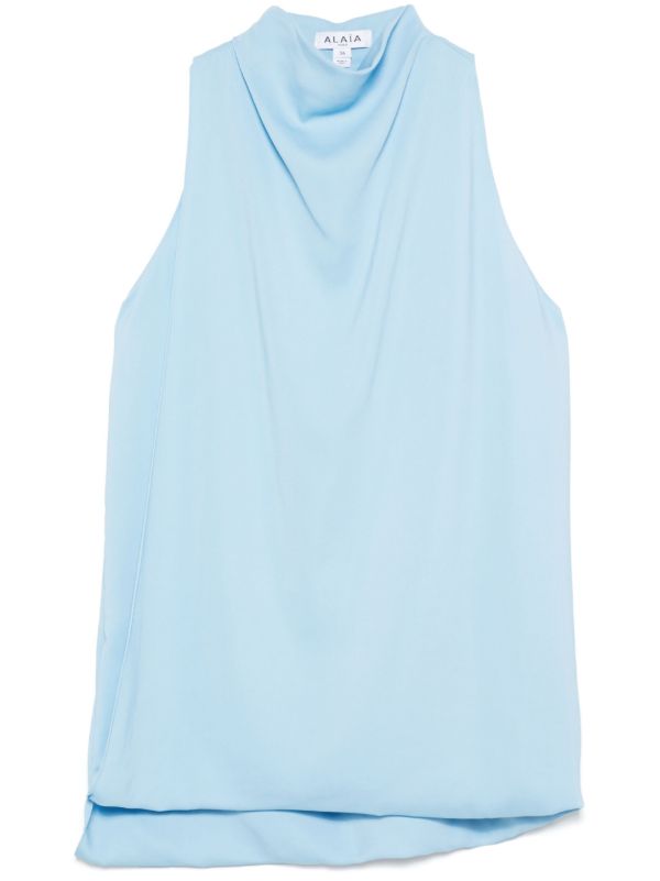 browns Alaïa Blue Layered Blouse | Browns Blouses