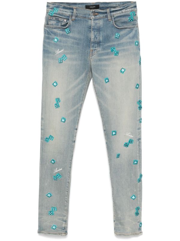 browns AMIRI Blue Dice Jeans | Browns Skinny Jeans