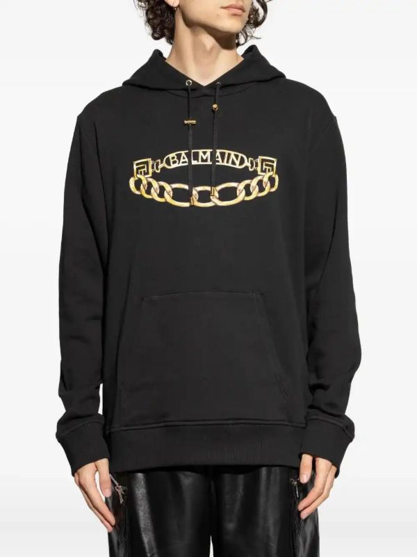 Browns Balmain Logo-print Hoodie | Browns Hoodies