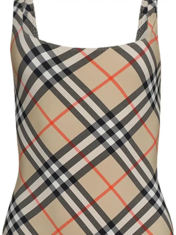Browns Burberry Checked Swimsuit | Browns One-Pieces