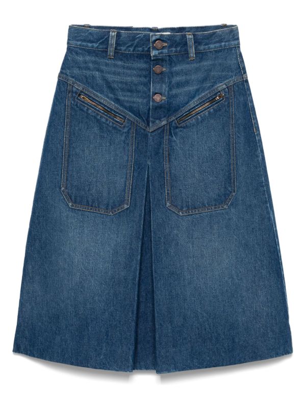 browns Chloé denim midi skirt | Browns A-Line Skirts