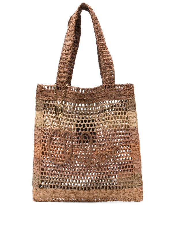 browns Chloé raffia tote bag | Browns Tote Bags