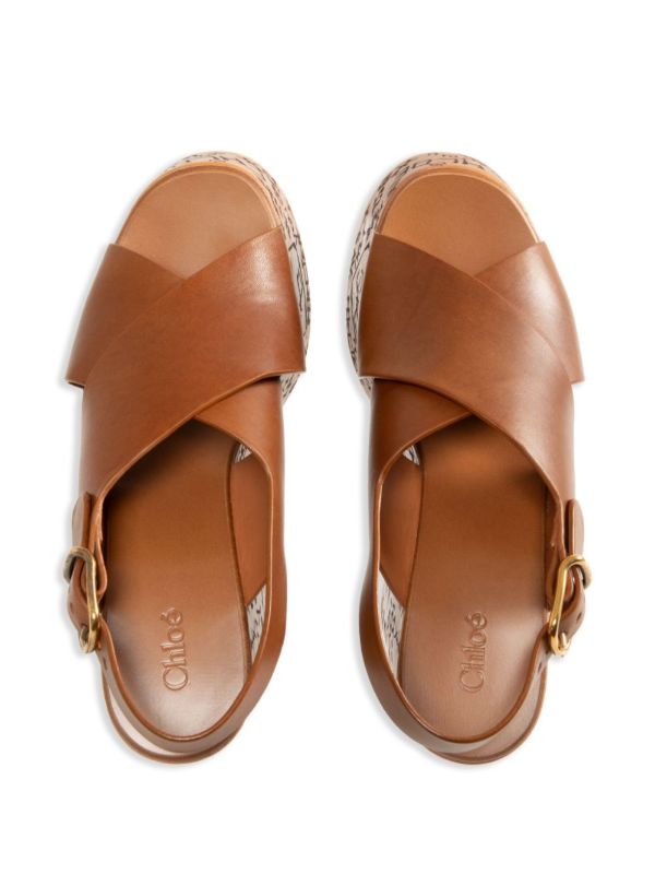 Browns Chloé Wedge Leather Sandals | Browns Sandals
