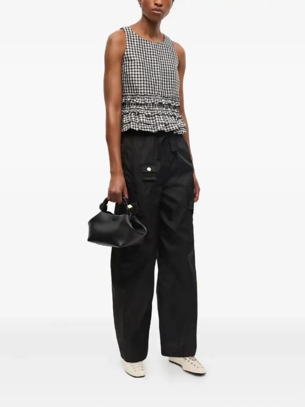 Browns GANNI Checked Crinkled Top | Browns Blouses