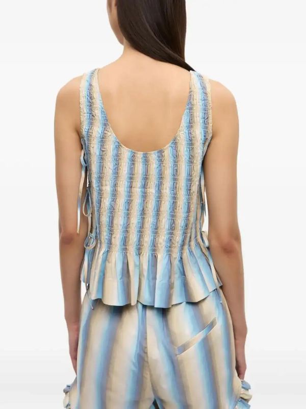 Browns GANNI Striped Blouse | Browns Vests & Tank Tops