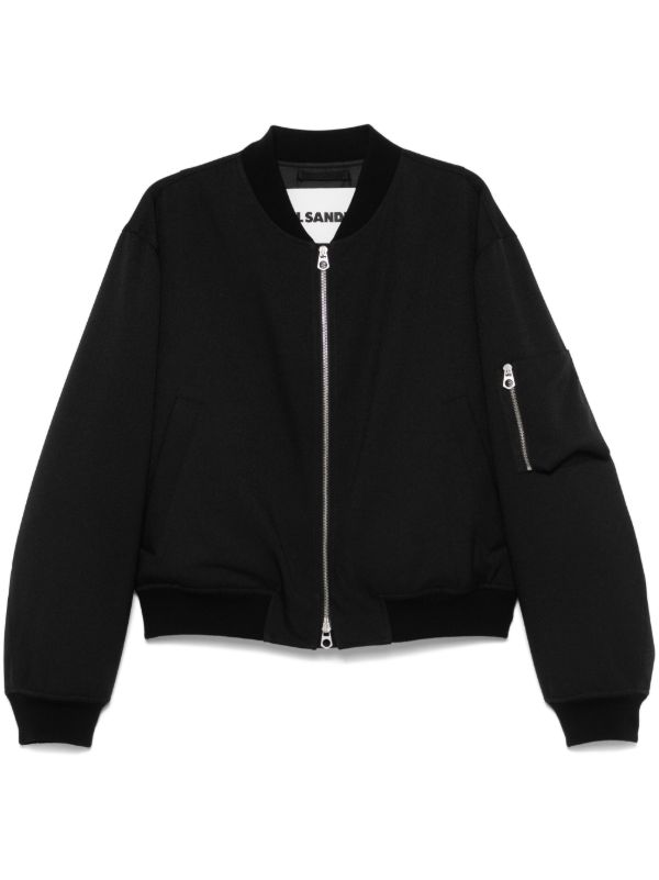 browns Jil Sander padded bomber jacket
