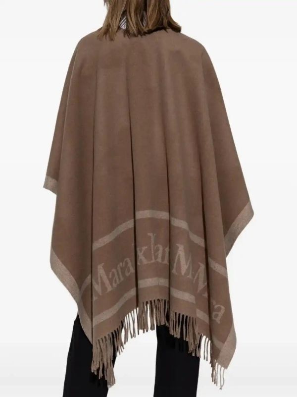 Browns Max Mara Fringed Shawl Poncho | Browns Capes
