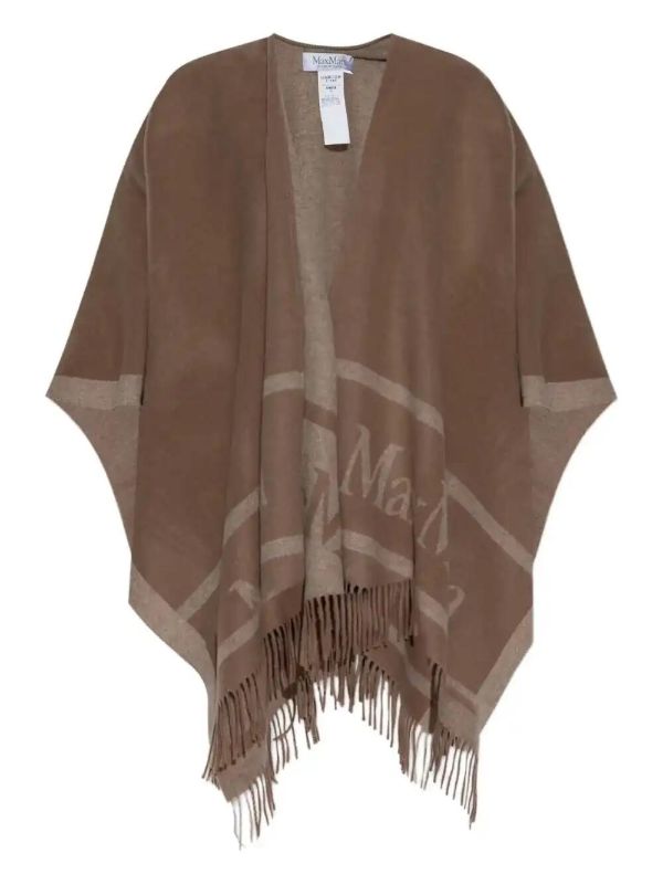 browns Max Mara fringed shawl poncho | Browns Capes