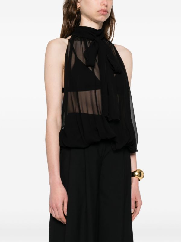 Browns Mônot Sleeveless Sheer Top | Browns Blouses