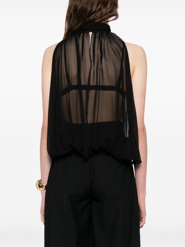 Browns Mônot Sleeveless Sheer Top | Browns Blouses