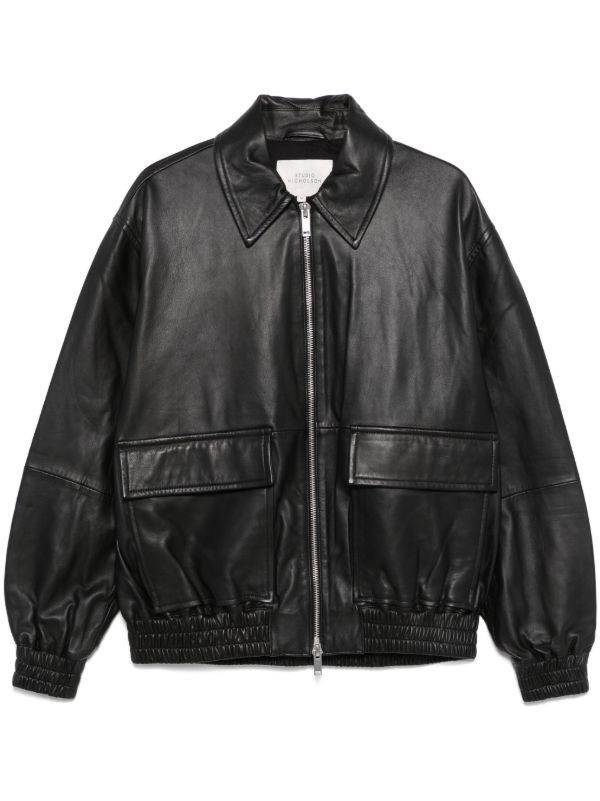 browns Studio Nicholson Leather Bomber Jacket