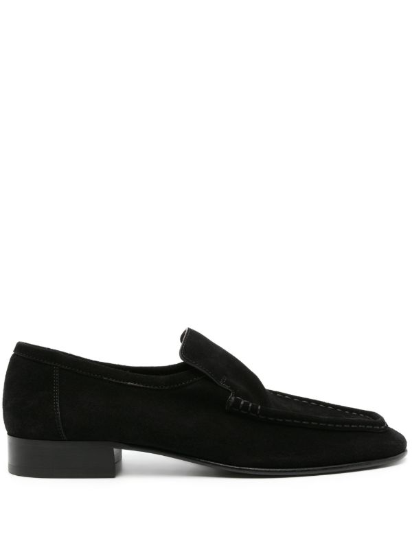 browns The Row Black Suede Loafers | Browns Loafers