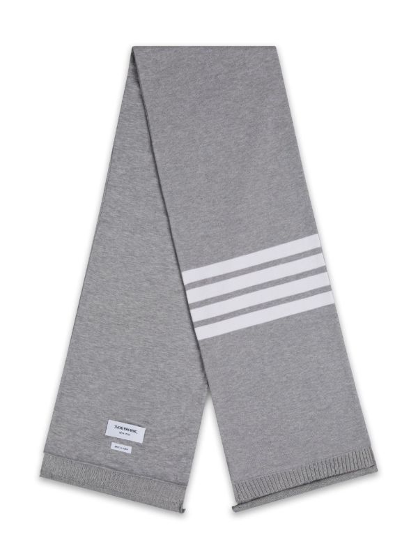 Browns Thom Browne Grey 4-Bar Scarf | Browns Scarves