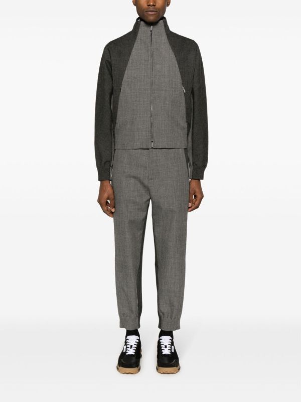 Browns Thom Browne Grey Virgin Wool Zip-UP Jacket